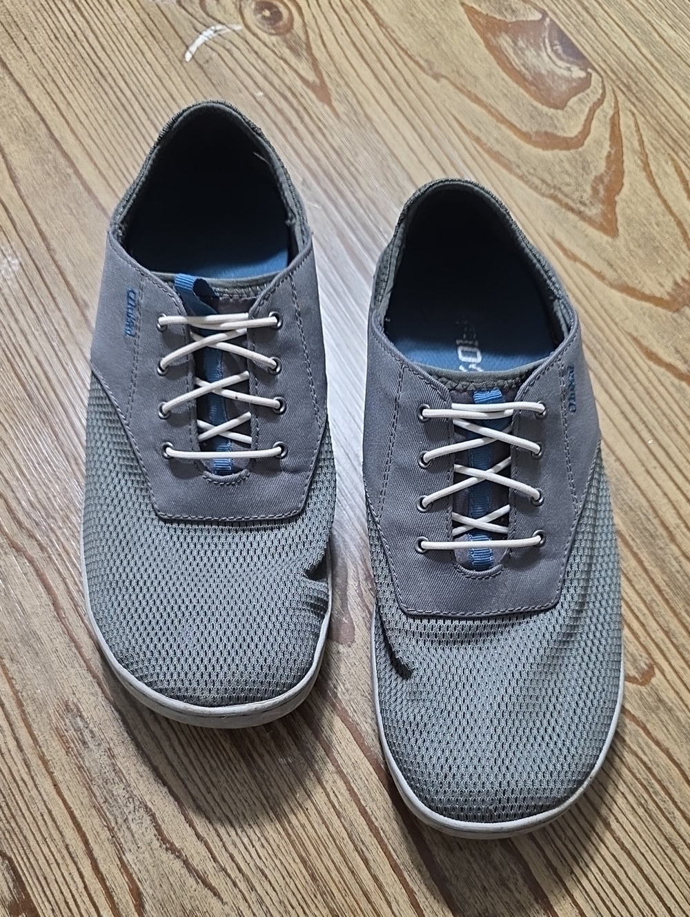 Men's Olukai Casual Gray Mesh Lace-Up Shoes